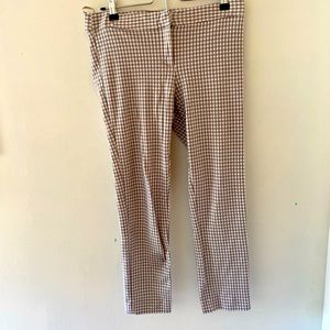 Women’s Sz 6 Checkered Beige Workpants